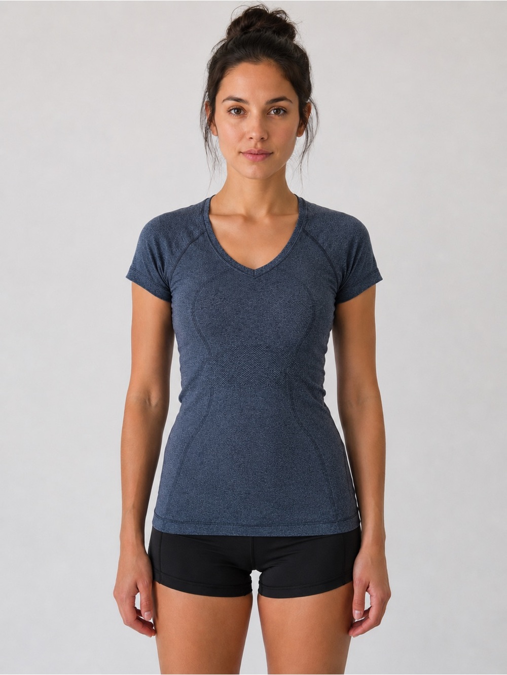 Lululemon Charcoal Gray Seamless Short Sleeve Fitted Top Size 6